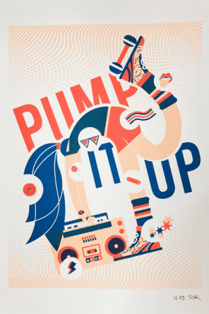 femme années 90 Pump it up